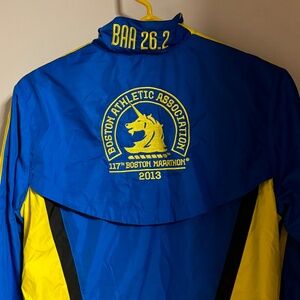 Adidas Boston Marathon nylon warm up jacket